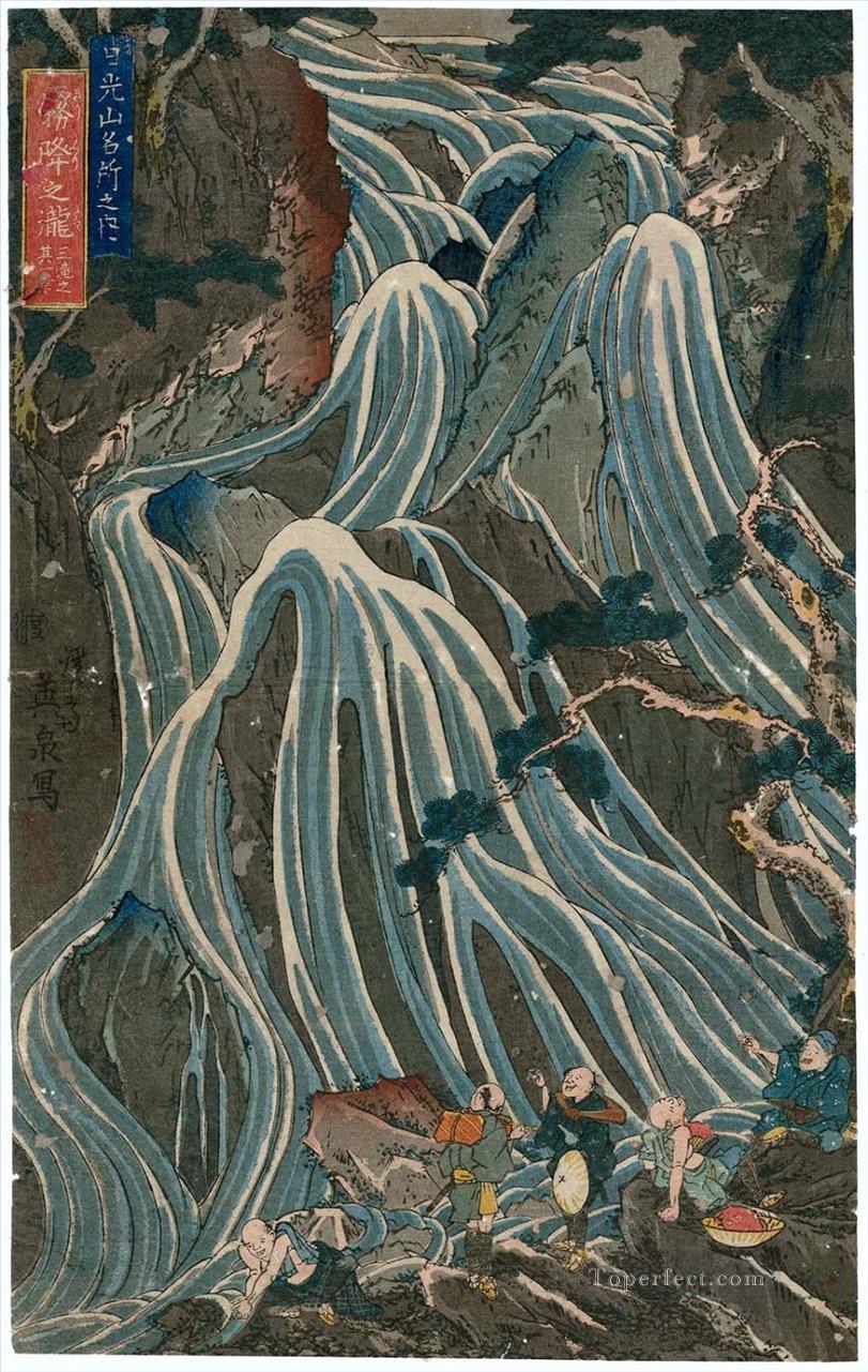 霧降の滝 1847年 渓斎英泉 日本人油絵